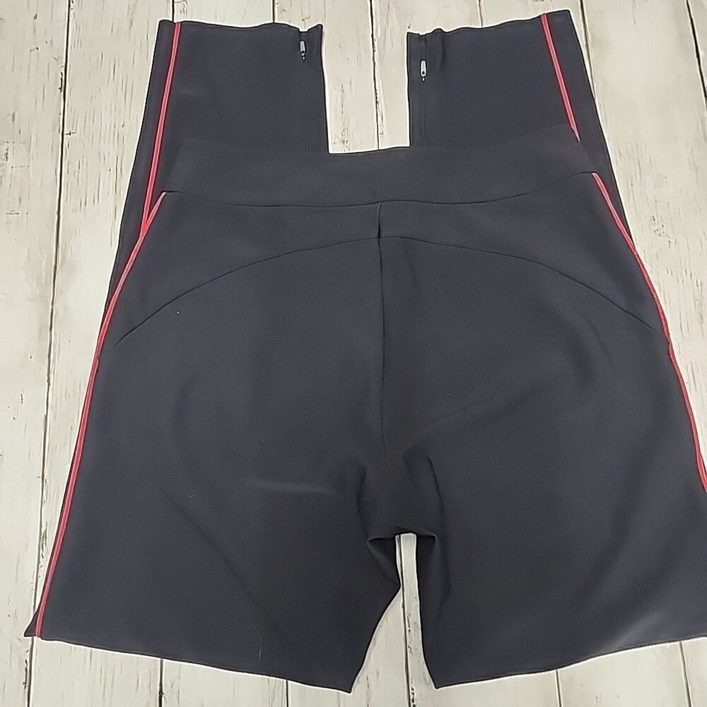 Athleta Stellar Novelty Trouser Stretchy Womens Size 6 Black Red Side Stripe Zip - Picture 10 of 13